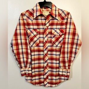 Vintage Buffalo Bill Pearl Snap Western Shirt Men’s Medium Multicolor Plaid 80’s